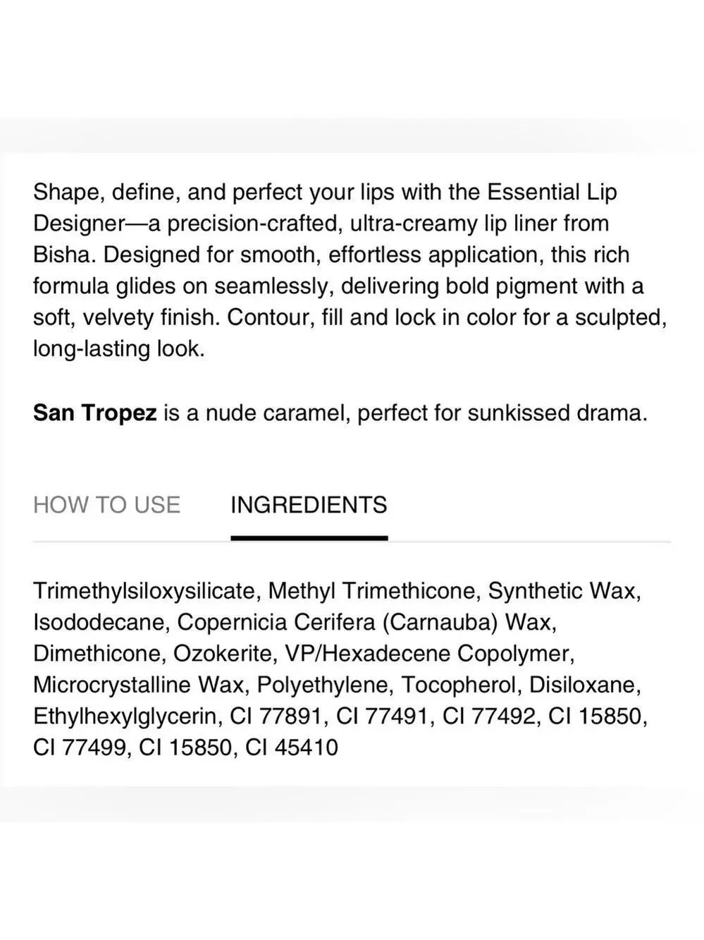 BISHA Essential Lip Designer Duo San Tropez St Barths Lip Liner